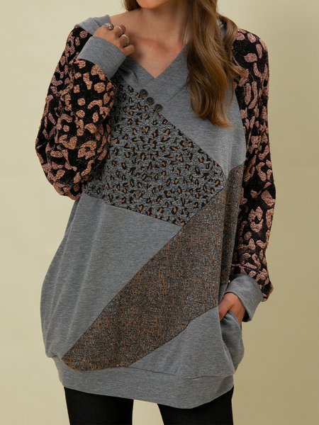 Loosen Sweatshirt, Gray, Hoodies & Sweatshirts