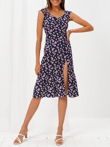 V Neck Cold Shoulder Slit Polyester Fibre Weaving Dress, Purplish blue, Dresses
V Neck Cold Shoulder Slit Polyester Fibre Weaving Dress, Purplish blue, Dresses