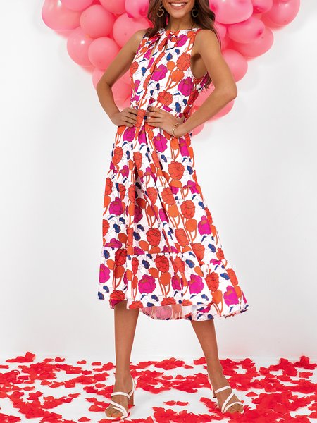 Crew Neck Sweet A-Line Floral Weaving Dress, Orange, Dresses
Crew Neck Sweet A-Line Floral Weaving Dress, Orange, Dresses