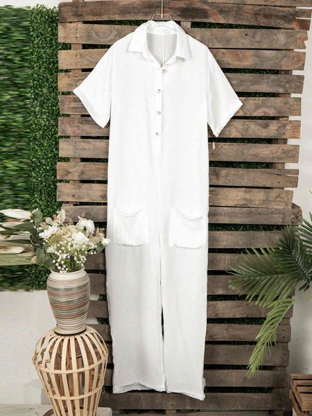 Plus Size Casual Short Sleeve Solid Pockets Jumpsuits, White, Jumpsuits&Rompers
Plus Size Casual Short Sleeve Solid Pockets Jumpsuits, White, Jumpsuits&Rompers