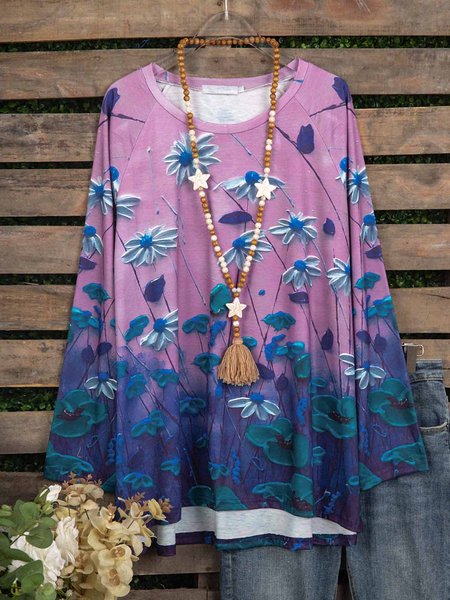 New Women Fashion Plus Size Boho Holiday Floral Vintage Casual Shift Tops, Blue purple, Long sleeve tops
New Women Fashion Plus Size Boho Holiday Floral Vintage Casual Shift Tops, Blue purple, Long sleeve tops