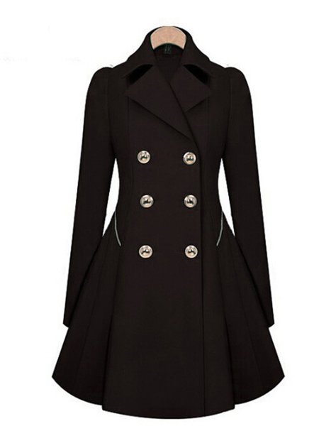 Women's Peplum Coat Solid Color Double Breasted Pea Coat, Black, Trench Coats
Women's Peplum Coat Solid Color Double Breasted Pea Coat, Black, Trench Coats