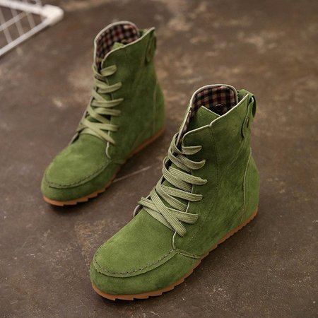 

Round Toe Women Ankle Lace-Up Boots, Apricot, Boots
