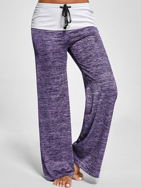 

Cotton Solid Casual Sports Pants, Purple, Pants