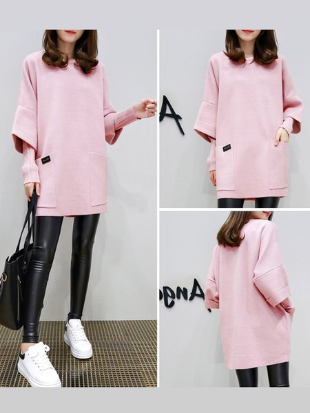 

Fake Two Pieces Paneled Casual Dress, Pink, Dresses