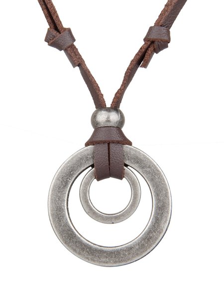 

Womens Mens Vintage Alloy Round Necklaces, As picture, Necklaces