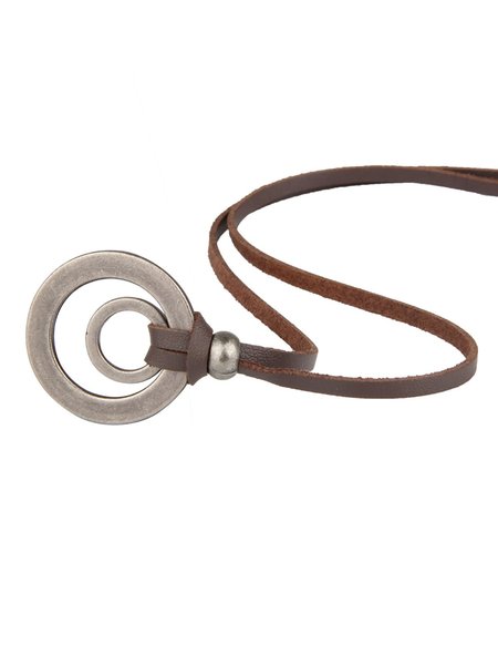 

Womens Mens Vintage Alloy Round Necklaces, As picture, Necklaces