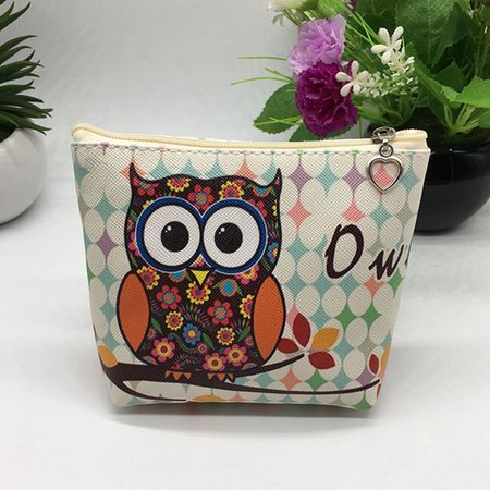 

Womens Owl Cute Zipper PU Pocket Money Bags, Color6, Bags