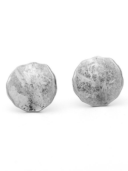 

Womens Retro Round Alloy Earrings, Silver, Earrings