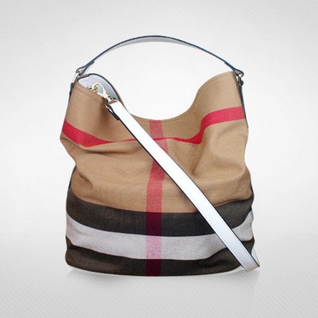 

Women‘s Versatile Checked Large Capacity Canvas Bags, White, Bags