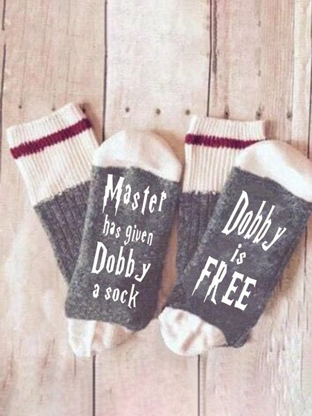 

Master Has Given A Sock Dobby Is Free Socks, Light gray, Socks