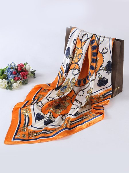 

Women Vintage Silk Satin Square Head Scarves, Yellow, Women Scarves & Shawls