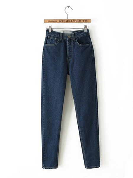 

Paneled Solid Cotton Jeans, Deep blue, Jeans