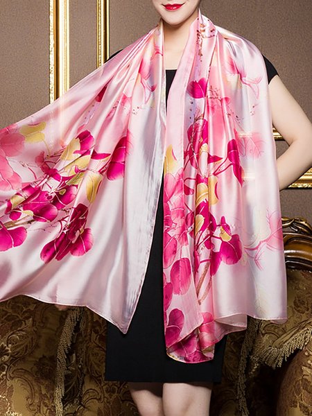 

Multicolor Floral Holiday Scarf, Black, Scarves