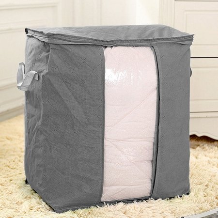 

62L Folding Bamboo Charcoal Clothes Storage Bag, Gray, Home&Garden