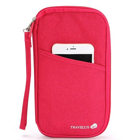 

JFN Multifunctional Travel Passport Storage Bag Wallet, Rose, Women's Bags