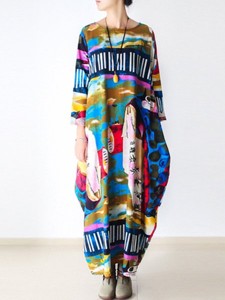

Multicolor Women Casual Dresses Cocoon Daytime Casual Abstract Dresses, Tie dye dress