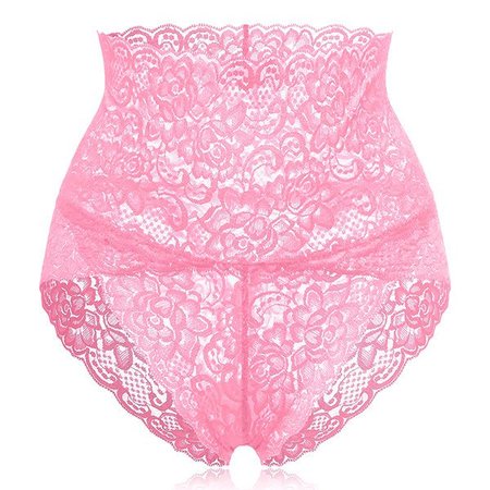 

High Waisted Lace Tummy Shaping Panty, Shrimp red, Underwear