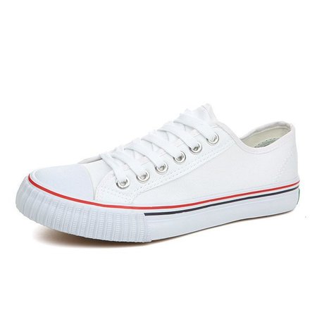 

Grande Taglia Puro Colore Allacciare Casuale Tela Scarpe Piatte Scarpe, Bianco, Athletic & Casual Shoes