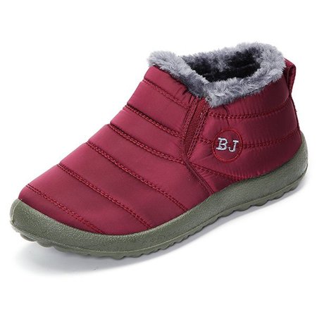 

Stivali da Neve per Donna Caldo Pelliccia Foderato Caviglia Slip on Inverno, Bordeaux, Boots