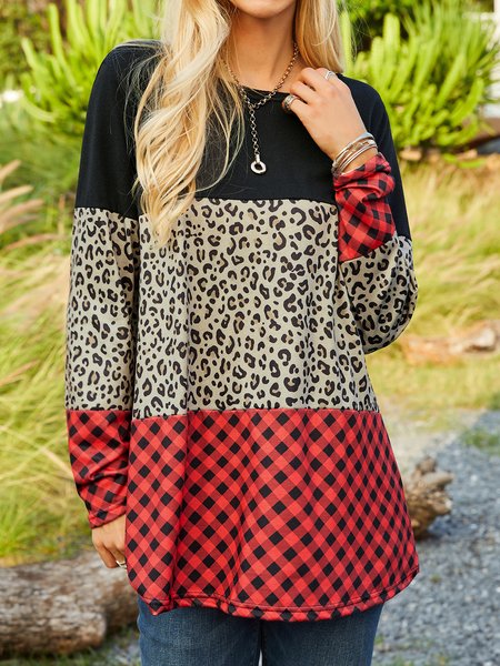 

Vintage Color-Block Top, Red, Tops