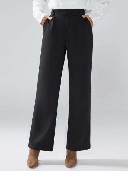 

Work Plain Simple Fashion Straight Pants, Black, Pants