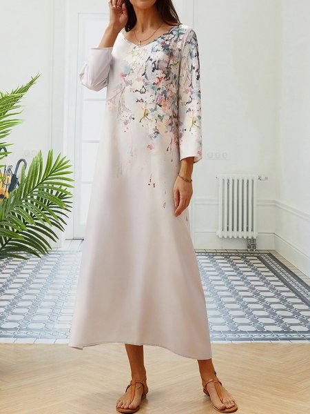 

Crew Neck Regular Fit Dress, Khaki, Dresses