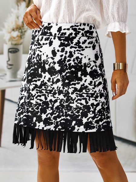 

Vintage Leopard Shift Skirt, White, Skirts