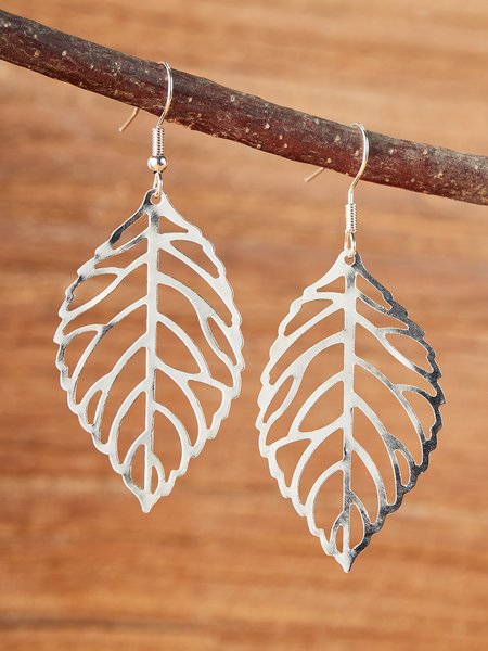 

Elegant Leaf Earrings, Silver, Earrings