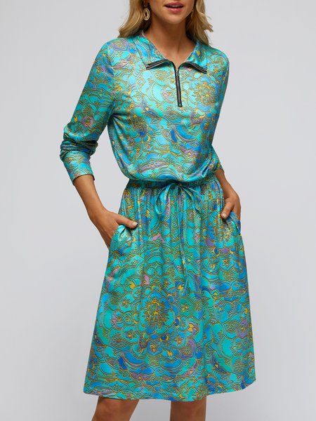 

Ethnic Vintage Regular Fit Dress, Green, Dresses