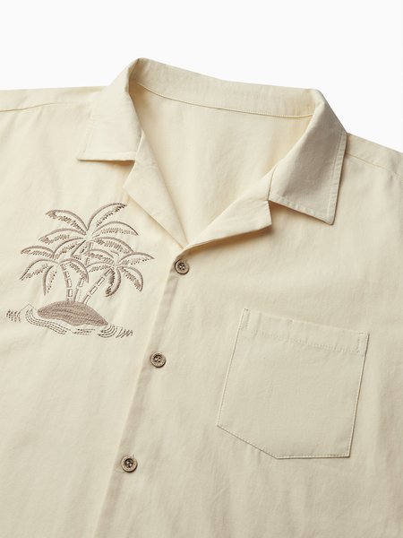 

Hardaddy® Cotton Coco Embroidered Short Sleeve Resort Shirt, Yellow, Men Shirts