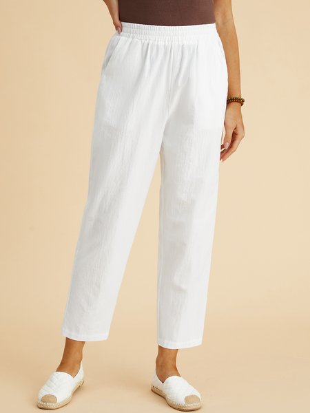 

Casual Cotton Pants, White, Pants