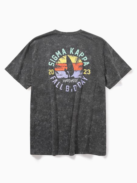 

Washed Cotton Surf Crew T-Shirt, Gray, Men's t-shirts