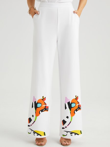 

Abstract Simple Pants, White, Pants