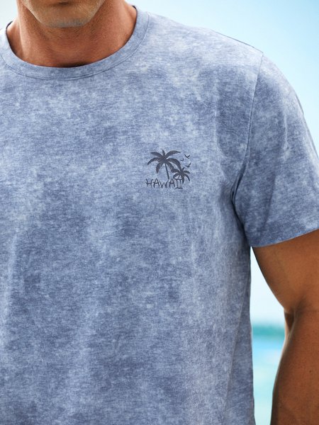 

Cotton Coconut Tree T-Shirt, Blue, Men's t-shirts