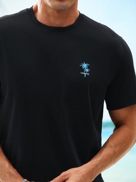 

Cotton Coconut Tree T-Shirt, Black, Men's t-shirts