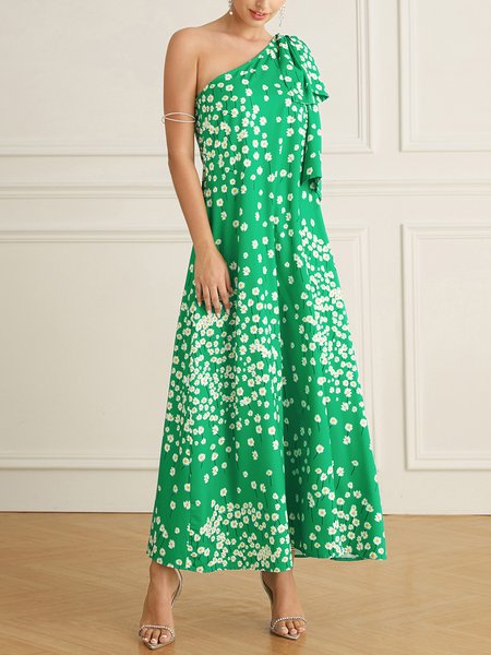 

Stylewe Regular Fit Party One Shoulder Elegant Party Dress, Green, Wedding Guest Dresses