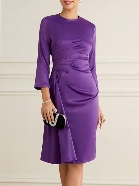 

Elegant Regular Fit Plain Dress & Party Dress, Purple, Cocktail Dresses
