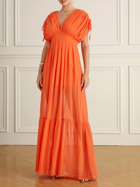 

Wedding Regular Fit Elegant Dress, Orange, Maxi Dresses