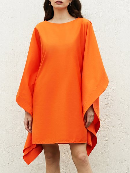 

Stylewe Plain Vacation Loosen Mini Dress, Orange, Dresses