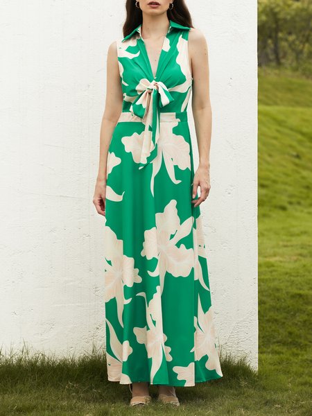 

Stylewe Regular Fit Vacation Floral Sleeveless Maxi Dress, Green, Dresses