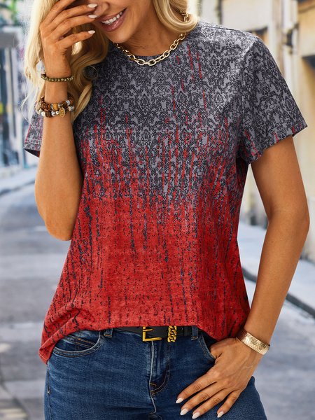 

Casual Printing T-Shirt, Multicolor, T-shirts