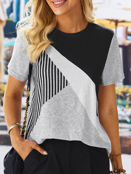 Jersey Casual Striped T Shirt