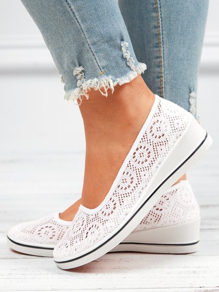 Comfortable Non slip Hollow Lace Breathable Wedge Shoes