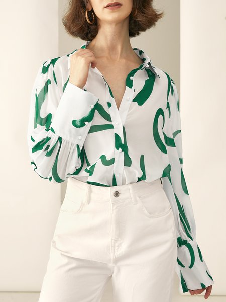 

2023 Fashion week shirt Collar Vacation Blouse, As picture, Blouses and Shirts