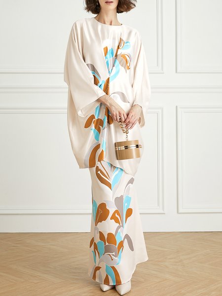

Stylewe Stand Collar Abstract Loose Elegant Shirt, As picture, Blouses and Shirts