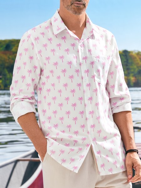 

Coconut Tree Long Sleeve Shirt, White, Long Sleeve Shirts