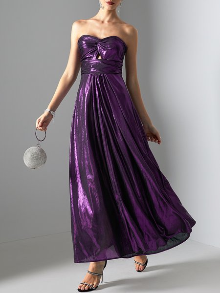

Party Regular Fit Elegant Dress, Purple, Maxi Dresses
