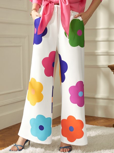 

Floral Vacation Regular Fit Fashion Pants, Multicolor, Pants