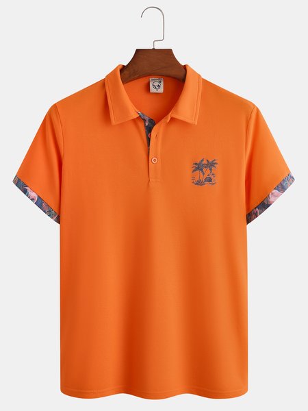 

Coconut Tree Short Sleeve Cotton Blend Polo Shirt, Orange, Polo Shirts